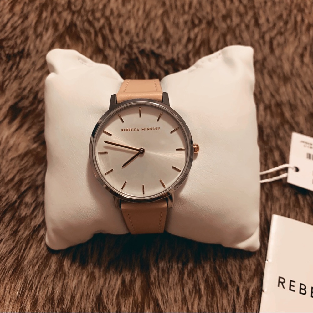 Rebecca Minkoff Pink Leather Band Watch